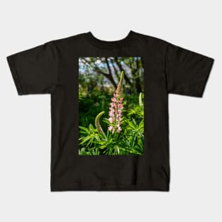 Pink Lupin Flower. Kids T-Shirt